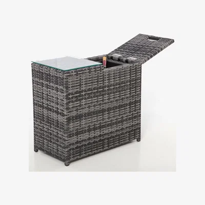 Olivia's Maze Rattan Ice Bucket Side Table Grey