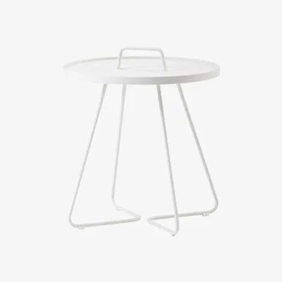 Olivia's CANE-LINE On-the-move Side Table Small Aluminium White
