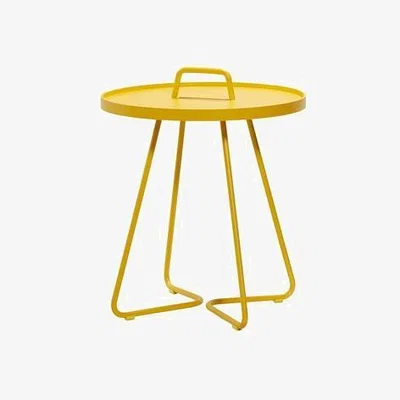 Olivia's CANE-LINE On-the-move Outdoor Side Table Small Aluminium Yellow