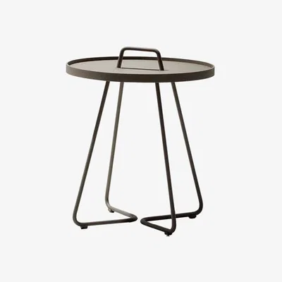 Olivia's CANE-LINE On-the-move Outdoor Side Table Large Aluminium Taupe