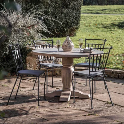 Olivia's Gallery Outdoor Hennig Round 4 Seater Dining Table Natural