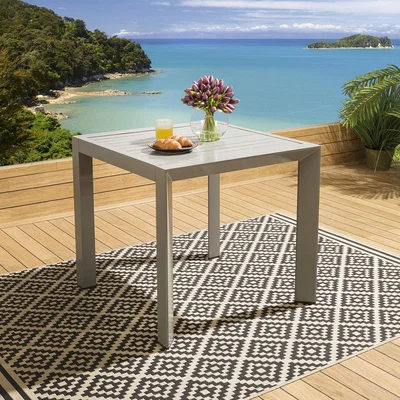 Quatropi Quatropi Small 80cm Square Garden Bistro Table Grey Aluminum