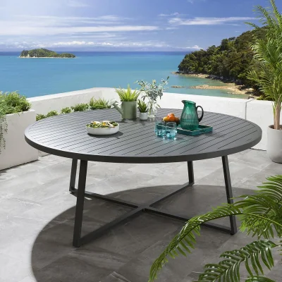 Quatropi ExDisplay Sun Garden Round Dining Table 200cm Grey