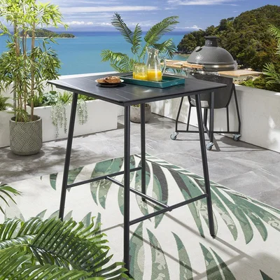 Quatropi Quatropi Modern Outdoor Garden High Bar Table 90cm Square Grey