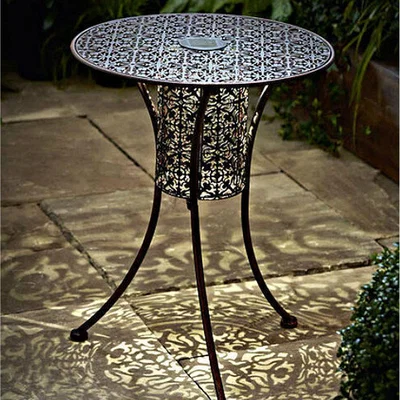 The Range Solar LED Silhouette Garden Table  - Bronze
