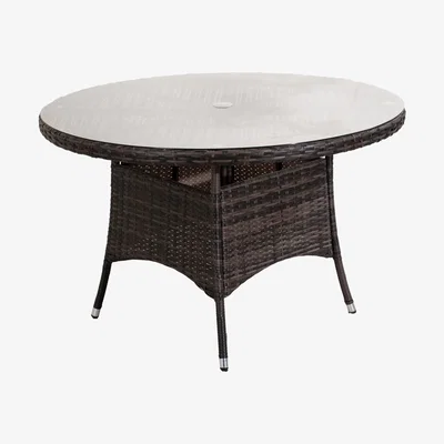 The Range Outdoor 4¿Person Rattan Round Dining Table, Aluminum Frame - Brown
