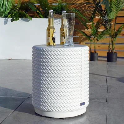 The Range Abrihome Outdoor Indoor Concrete Furniture Side Table - White