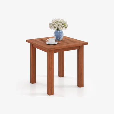 The Range Outdoor Square End Table Patio Side Table - Brown