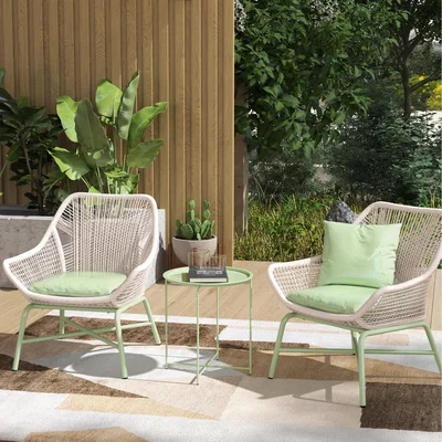 The Range Outsunny Small Garden Side Table with Removable Tray - Green
