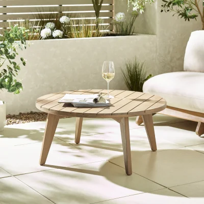 The Range Iko Round Wood Garden Coffee Table - Natural