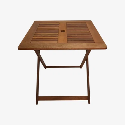 The Range Outdoor 4 Person Folding Square Wooden Table - Wood