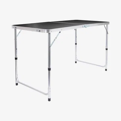 The Range Height Adjustable Aluminium Folding Picnic Table - 120cm (4ft) - Black