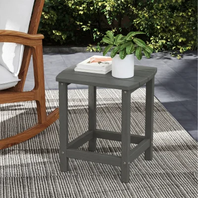 The Range Outsunny Outdoor Side Table, Adirondack Side Table, Indoor Outdoor - Grey
