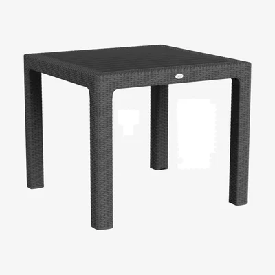 The Range Noble Square Rattan Effect Garden Dining Table - 90cm x 90cm - Anthracite