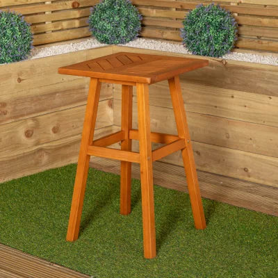 The Range Outdoor Kapalua Wooden Slatted Garden Side Table - Brown