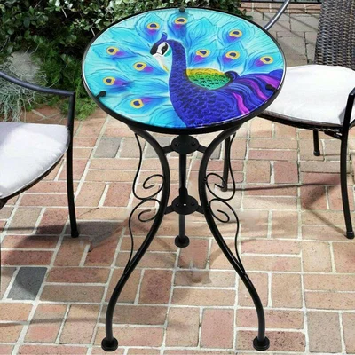 The Range Garden Table Classic Style Decorative Glass - Colourful