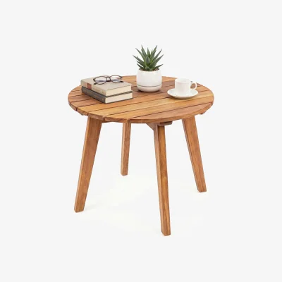 The Range Round Adirondack Table with Slatted Top