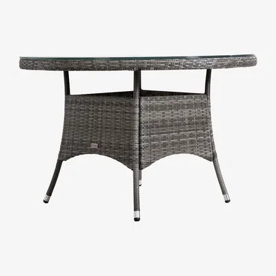 The Range Outdoor 4¿Person Rattan Round Dining Table, Aluminum Frame - Grey