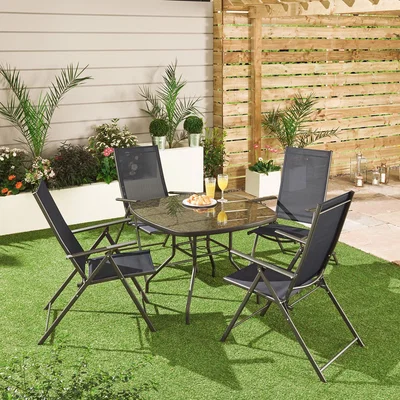 The Range Rio Square Glass Top Table