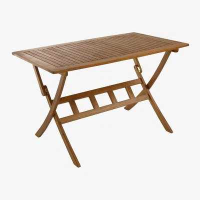 The Range Charles Bentley FSC Acacia Hardwood Rectangular Folding Table - Natural