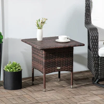 The Range PE Rattan Outdoor Side Table - Brown