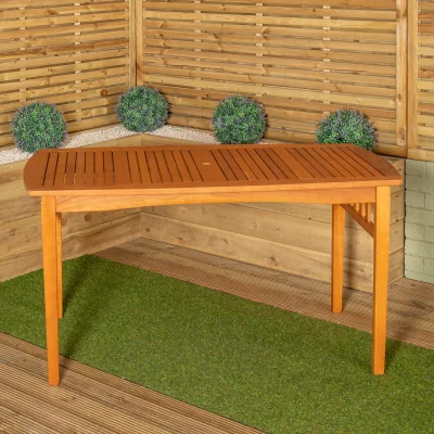 The Range 6 Seater Rectangular Outdoor Wooden Table - Brown