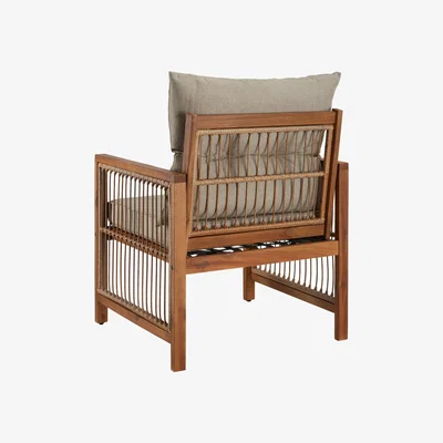 The Range Garden Furniture Eivissa, 2 Chairs, Side Table, Cushions, Elegant Rope Design - Nature
