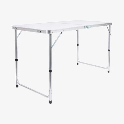 The Range Height Adjustable Aluminium Folding Picnic Table - 120cm (4ft) - White