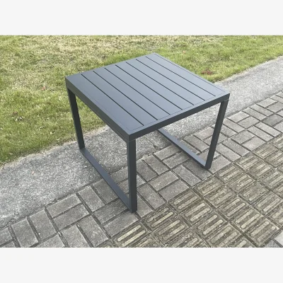 The Range Fimous Aluminium Outdoor Garden Side Table, Dark Grey, 68 x 68 x 59 cm. - Dark Grey