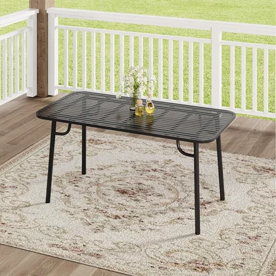 The Range Garden Metal Dining Table - Black