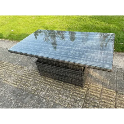 The Range PE Wicker Rattan Garden Rising Adjustable Lifting Dining / Coffee Table