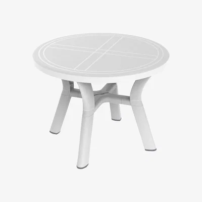 The Range 4 Seater Jazmin Round Plastic Garden Dining Table - White