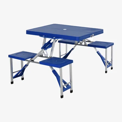 The Range Aluminium Set of 5 Table Chair Outdoor - Blue