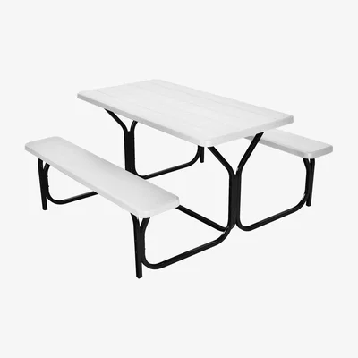 The Range Costway Outdoor Picnic Table and Bench Set-White - White