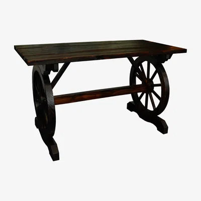 The Range WATSONS - Cartwheel Table Outdoors - Burntwood - Burntwood
