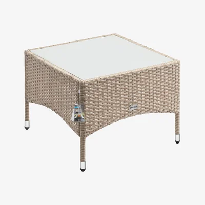 The Range Polyrattan Garden Square Table - Beige