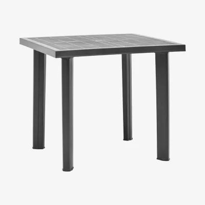 The Range Large Square Plastic Garden Table - Black