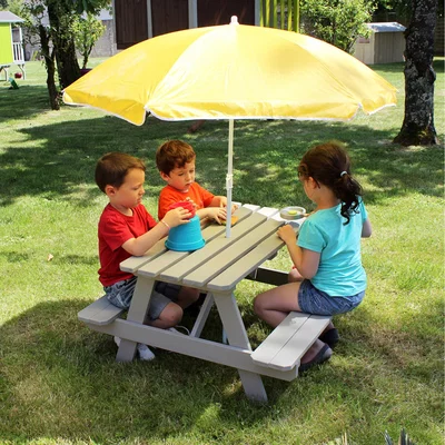 The Range Outdoor Childrens Picnic Table - Grey