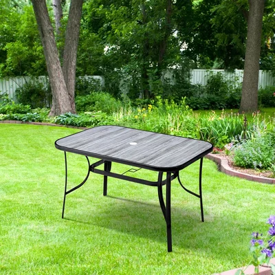 The Range Garden Tempered Glass Wood Grain Table - StyleA