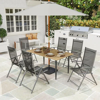 The Range Outsunny Garden Dining Table for 6 Person - Brown