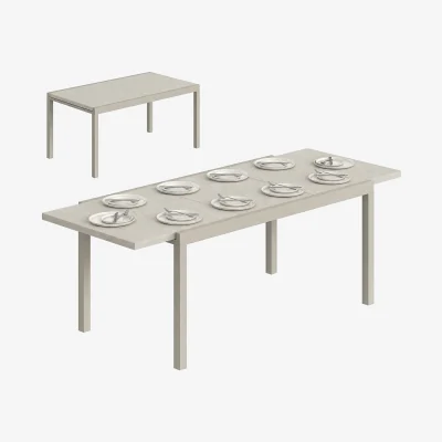 The Range Outsunny Extending Garden Table, Aluminium Dining Table for 8-10 - Light Grey