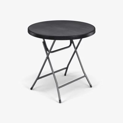 The Range Round Folding Garden Table - Black
