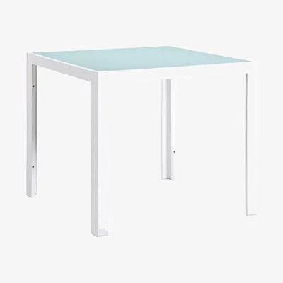 The Range 4 Seater Shio Square Metal Garden Dining Table - White