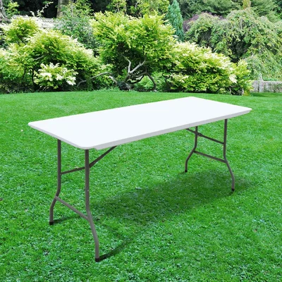 The Range Heavy Duty Plastic Folding Outdoor Trestle Table - White / 70cm