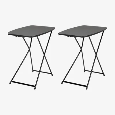 The Range 2Pk Adjustable Folding Table - Black
