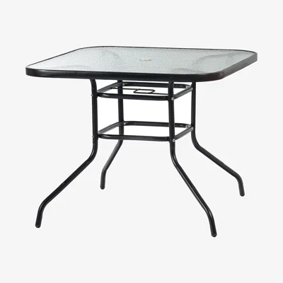 The Range Glass Top Garden Table - Bistro Furniture - Black