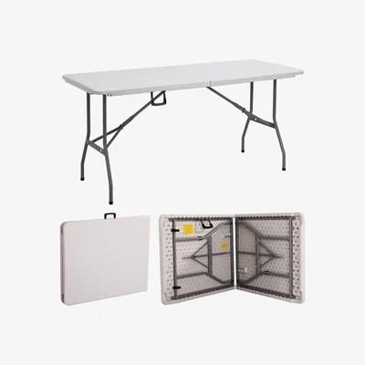 The Range White Heavy Duty Folding 6ft Garden Table - White