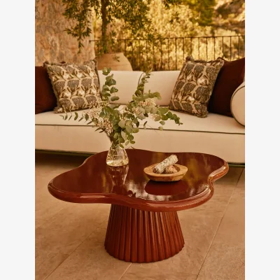 Soho Home Dayton Outdoor Coffee Table, Concrete, Maroon