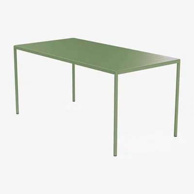 Sazy Frame Metal Garden Table, 6 Seater, Olive Green