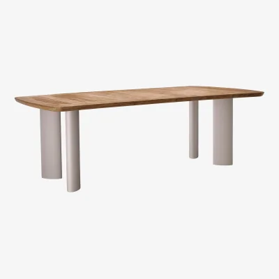 Westwing Garden Table Osario with Teak Wood Top, 230 x 116 cm